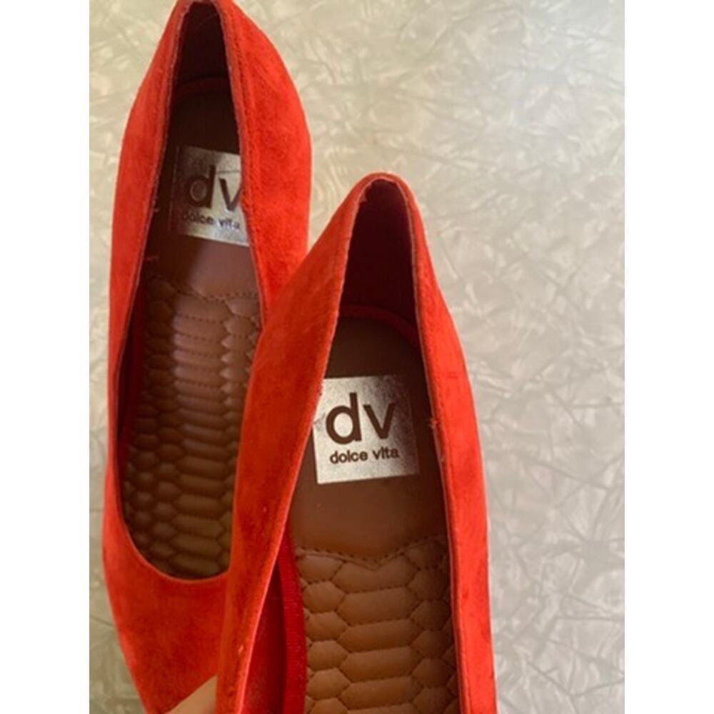 NEW Dolce Vita Vita
 Red Suede Classic Pumps Size 9 - Picture 5 of 6